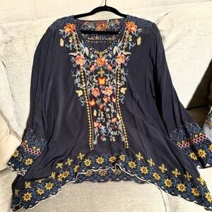 Johnny Was Tunic, XL, blue, excellent condition